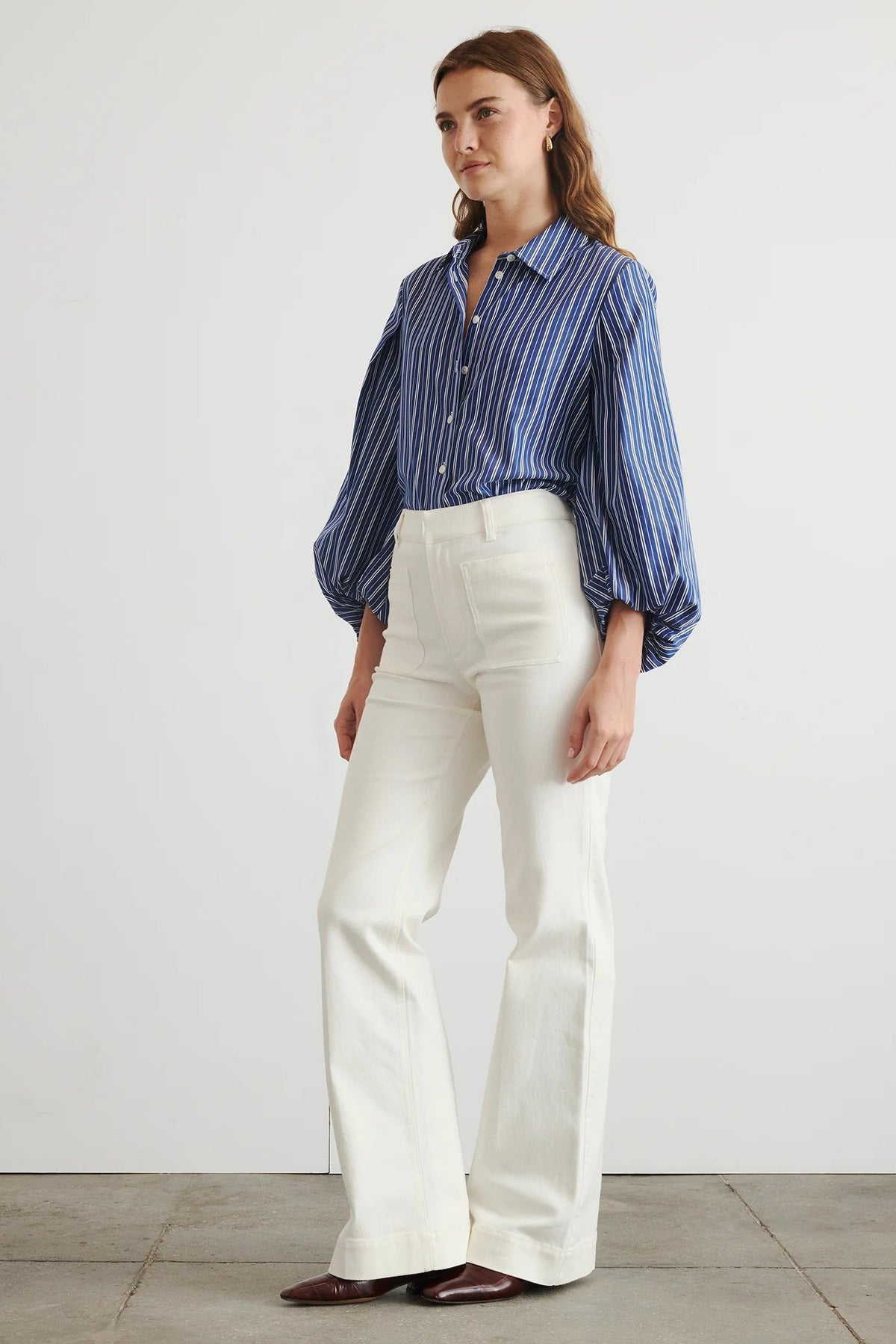 tanya taylor marina top maritime blue white stripe