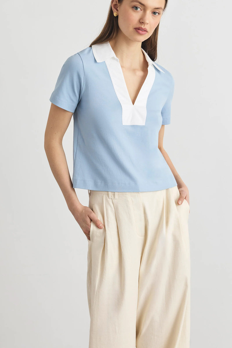 tanya taylor melanie top powder blue