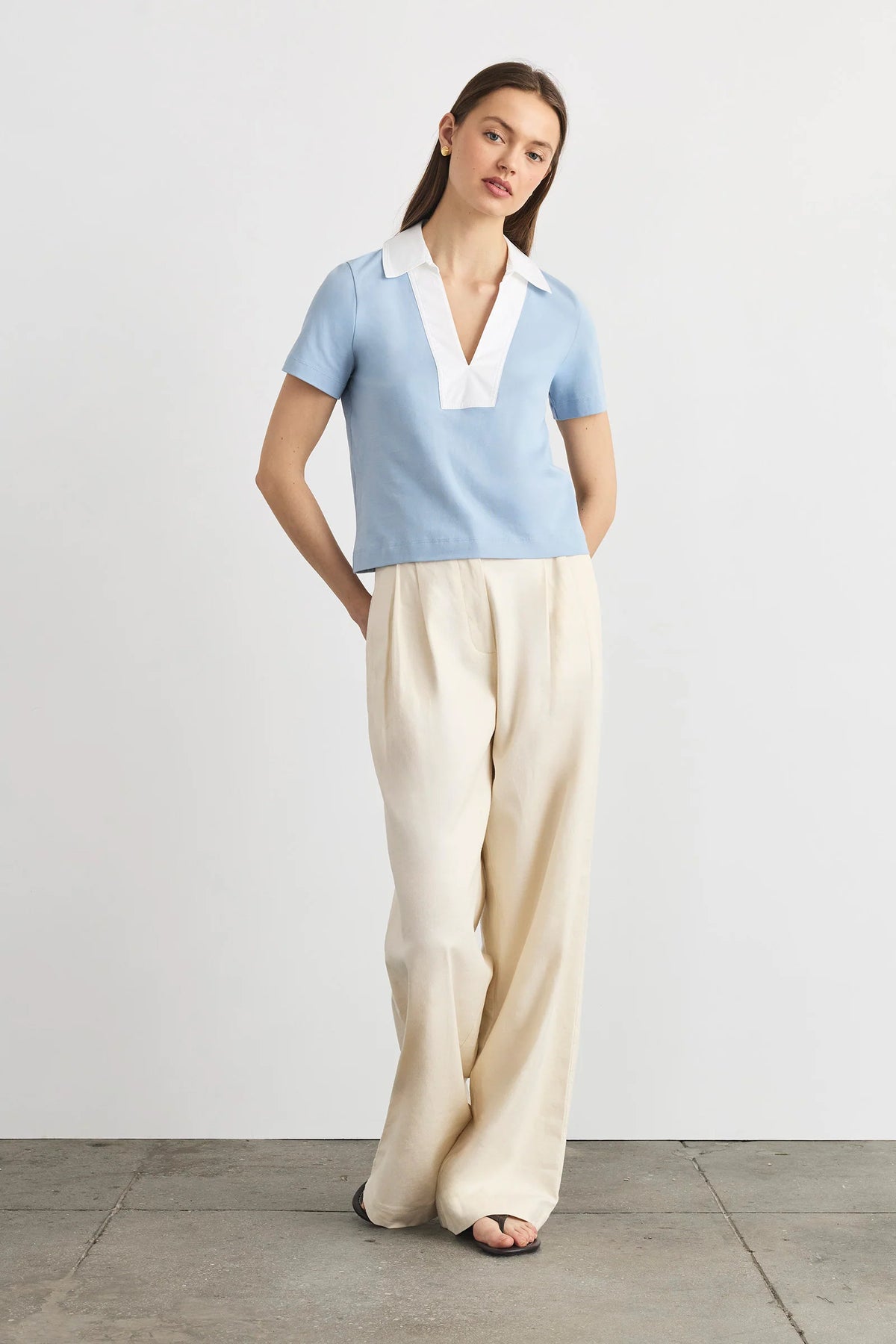 tanya taylor melanie top powder blue