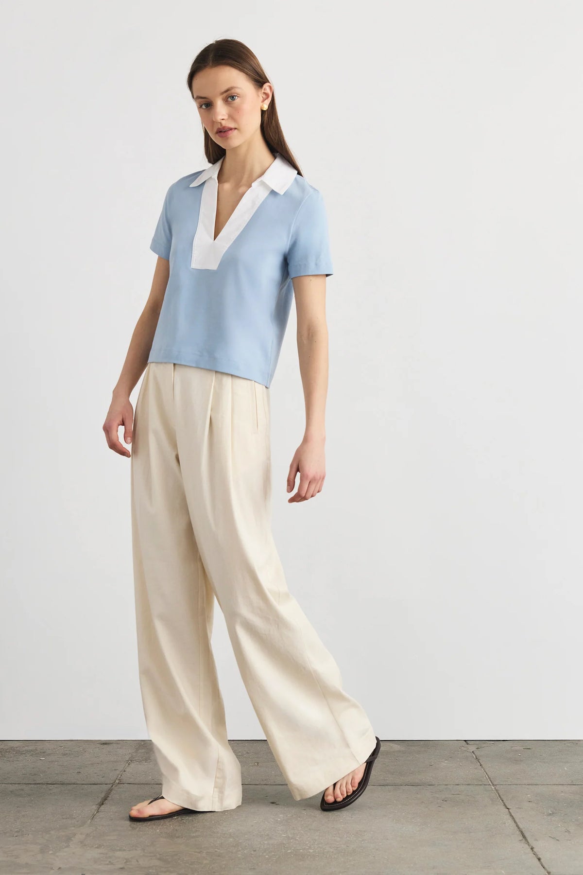 tanya taylor melanie top powder blue
