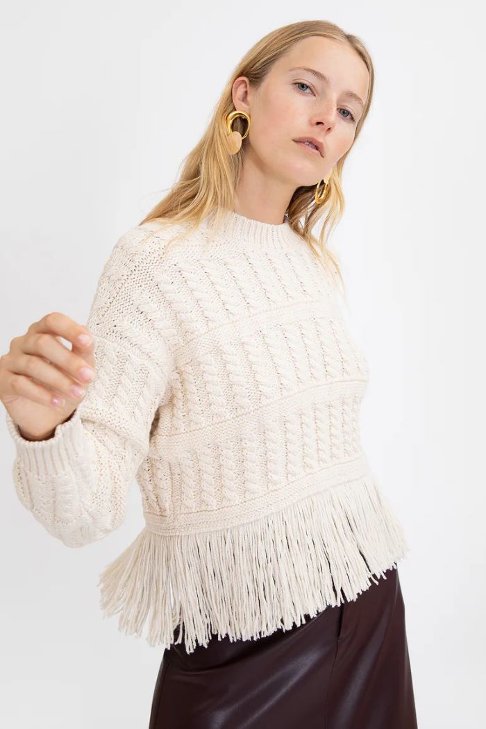 tanya taylor sally sweater cream 