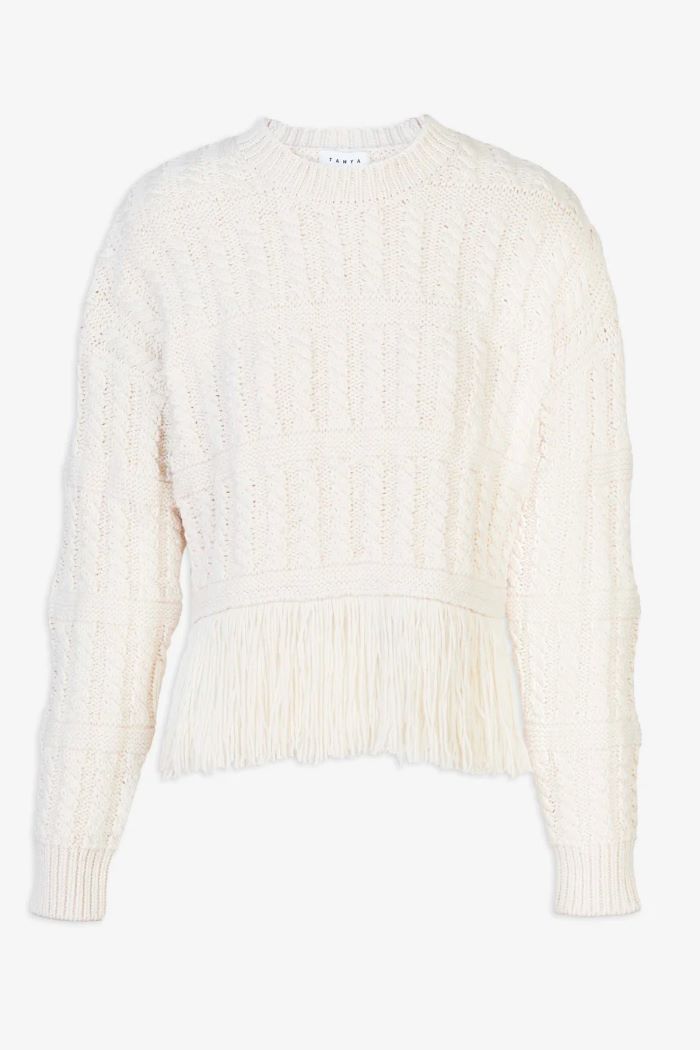 tanya taylor sally sweater cream 