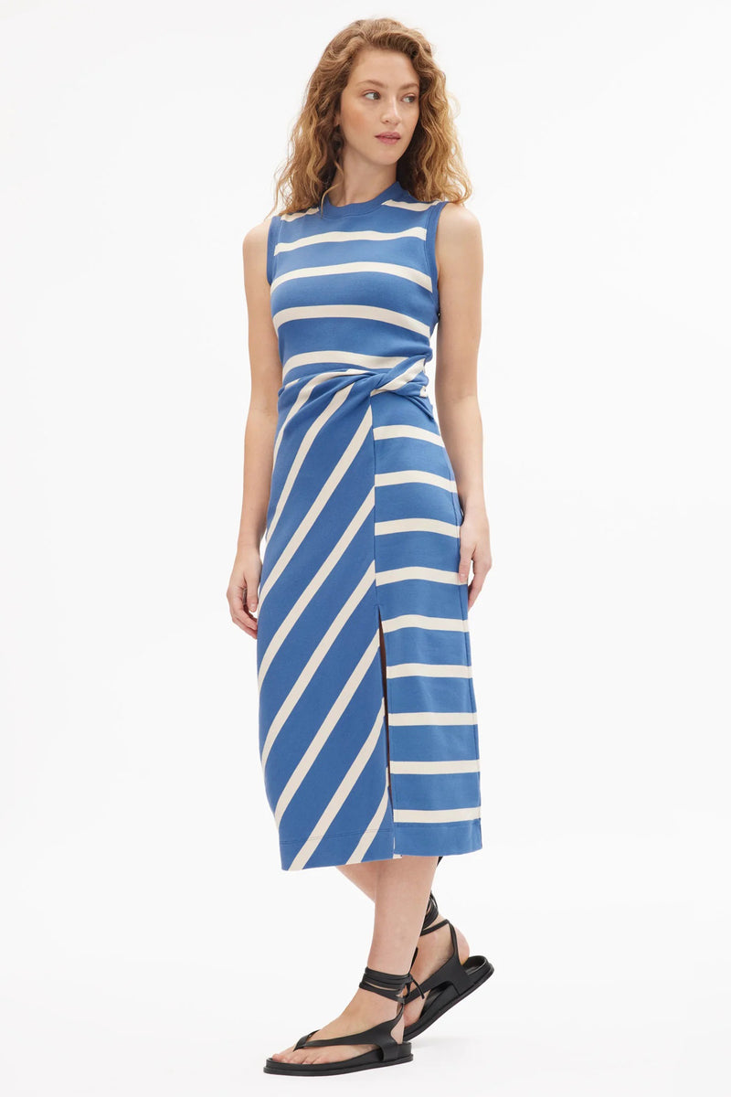 tanya taylor sleeveless cody dress french blue cream