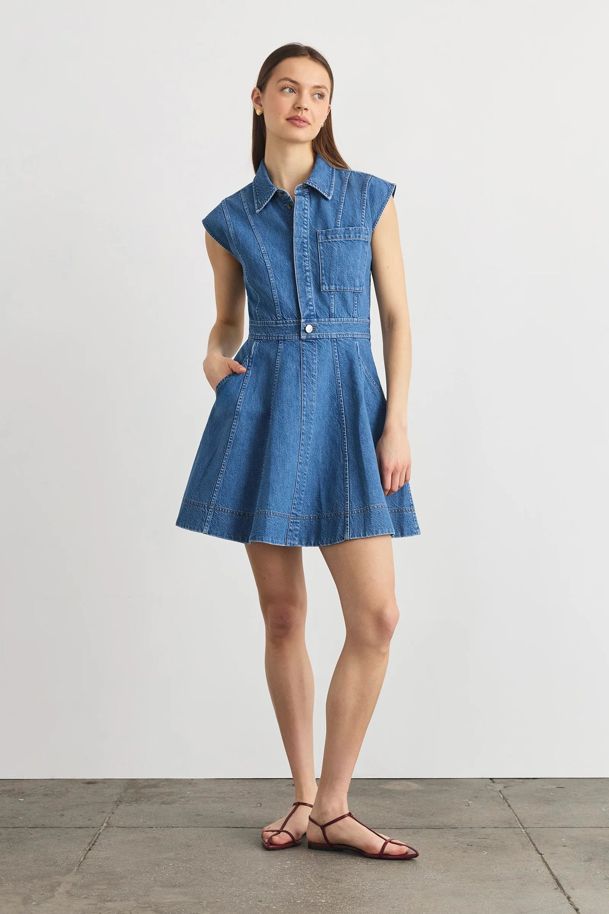 tanya taylor hailey dress medium indigo blue