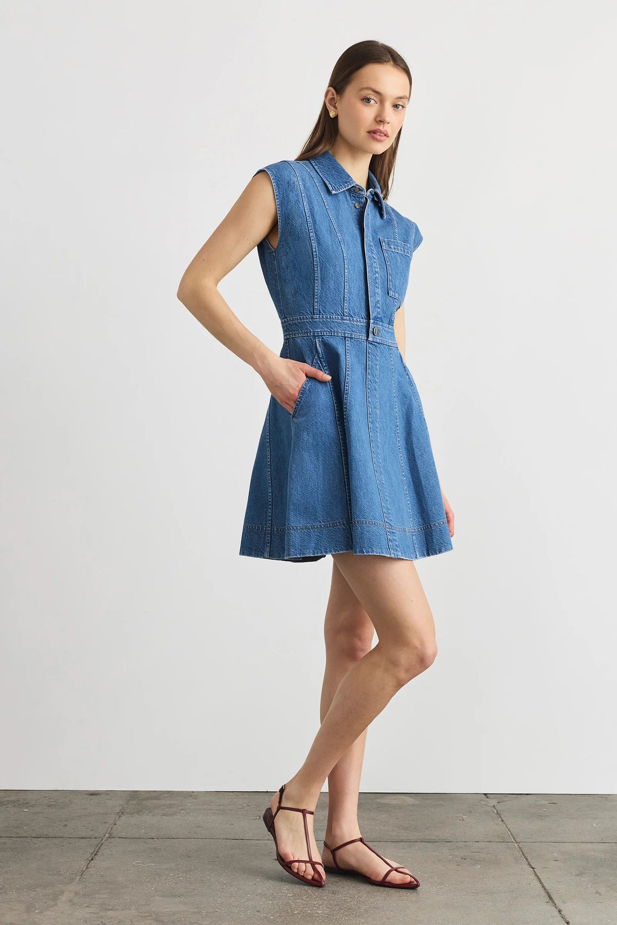 tanya taylor hailey dress medium indigo blue