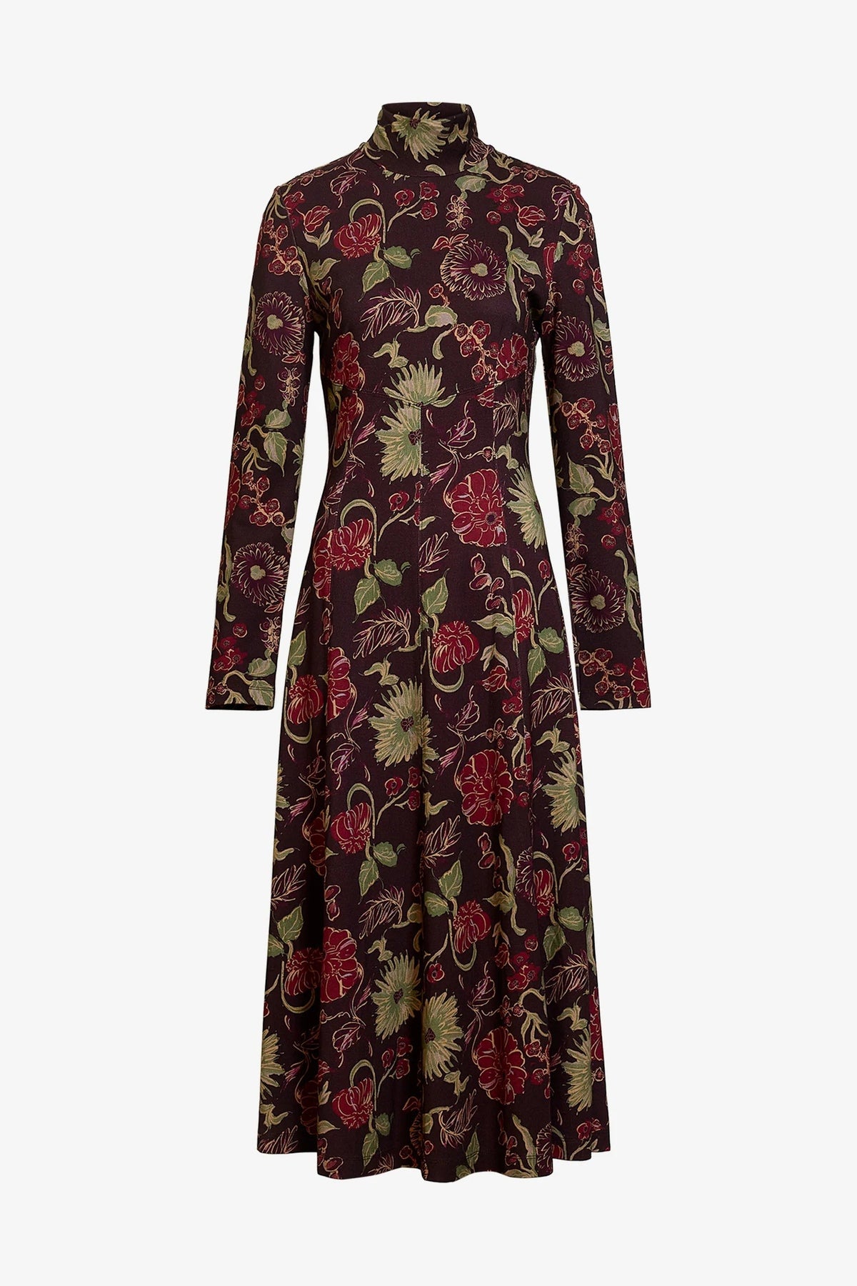 tanya taylor thea dress dark fig multi