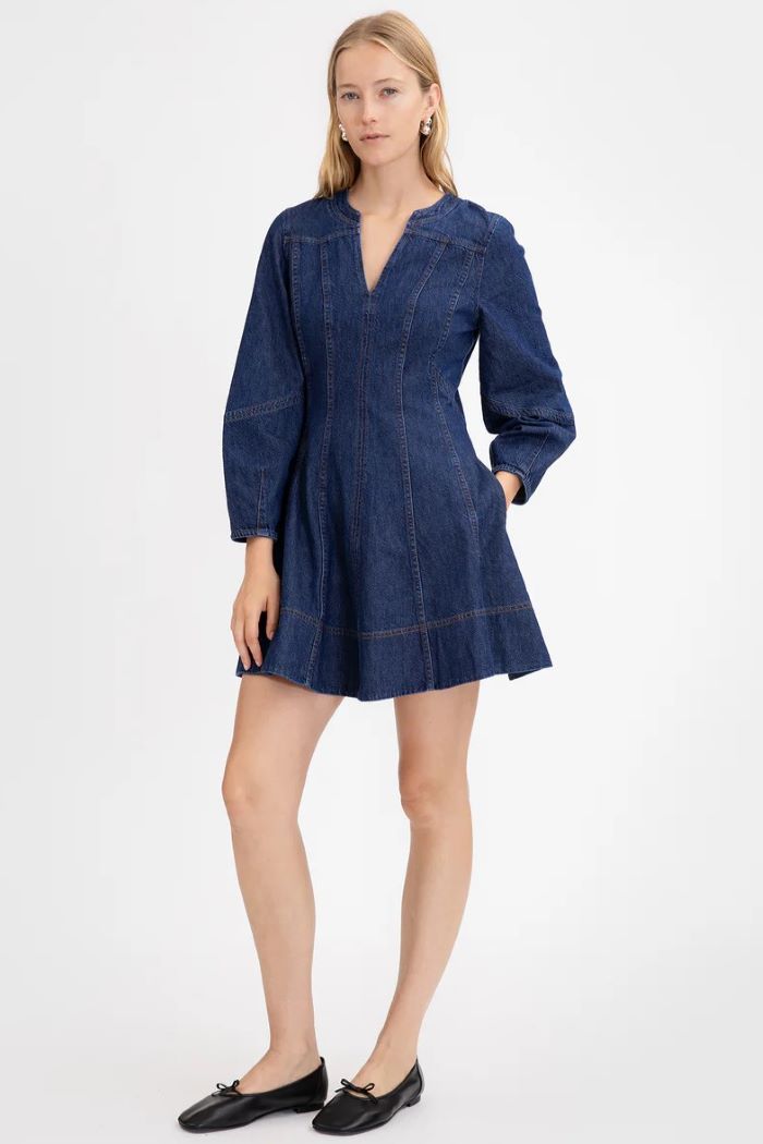 tanya taylor vray dress classic indigo blue 