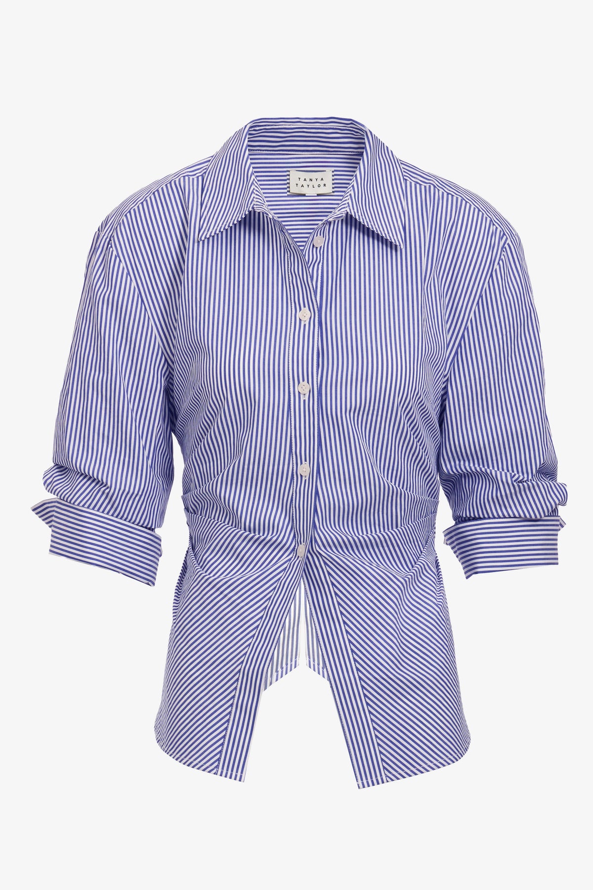 tanya taylor winslet top blue optic white stripe