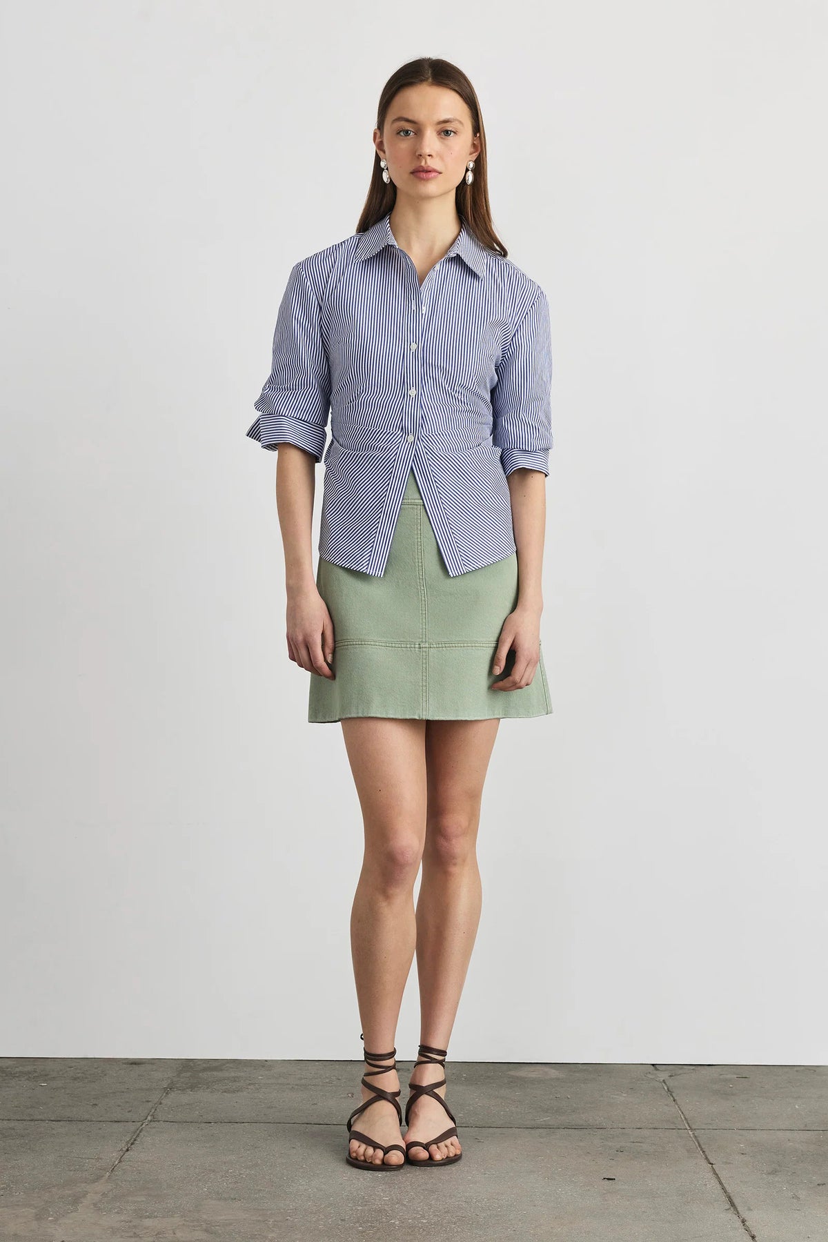 tanya taylor winslet top blue optic white stripe