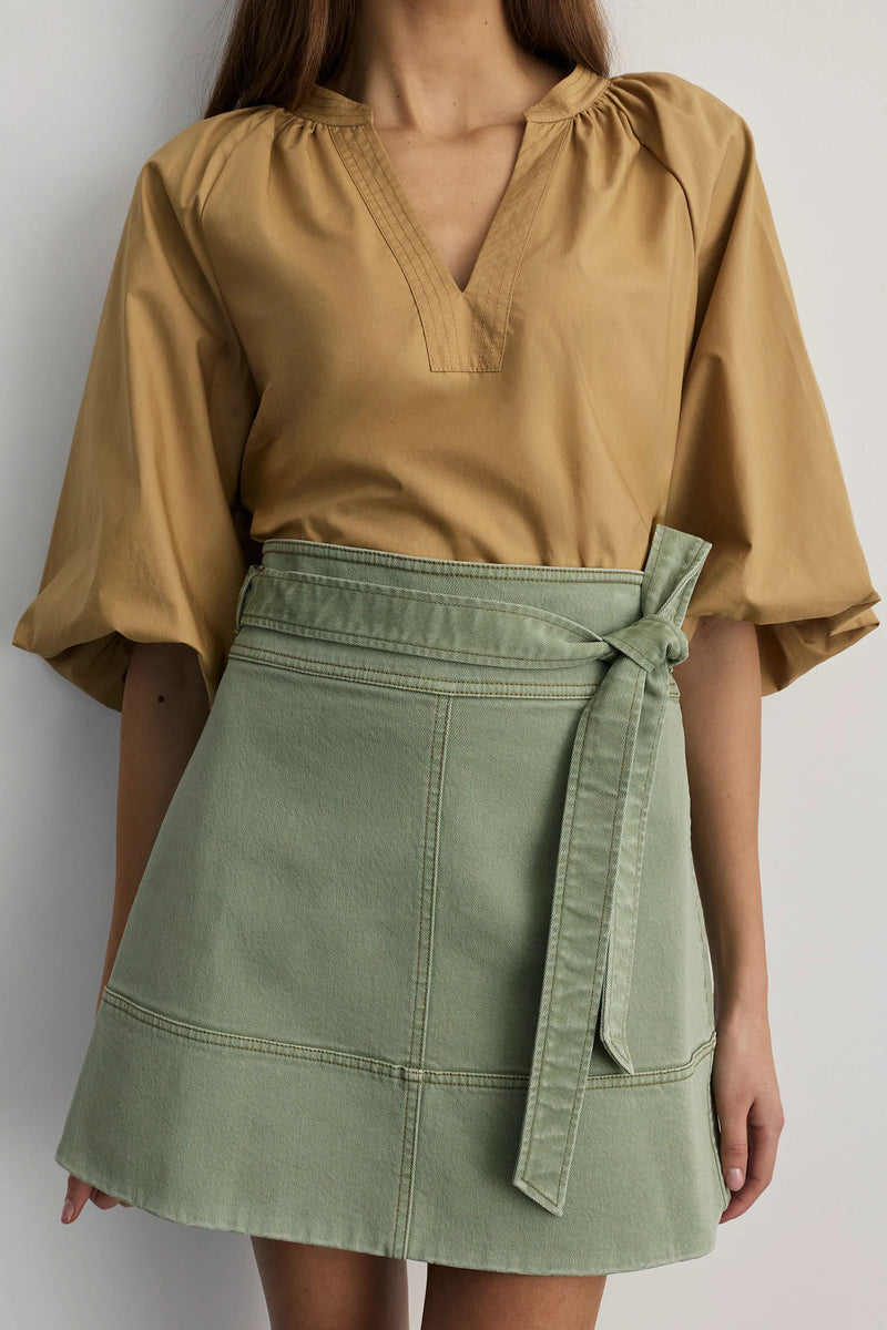 tanya taylor courtney skirt pistachio