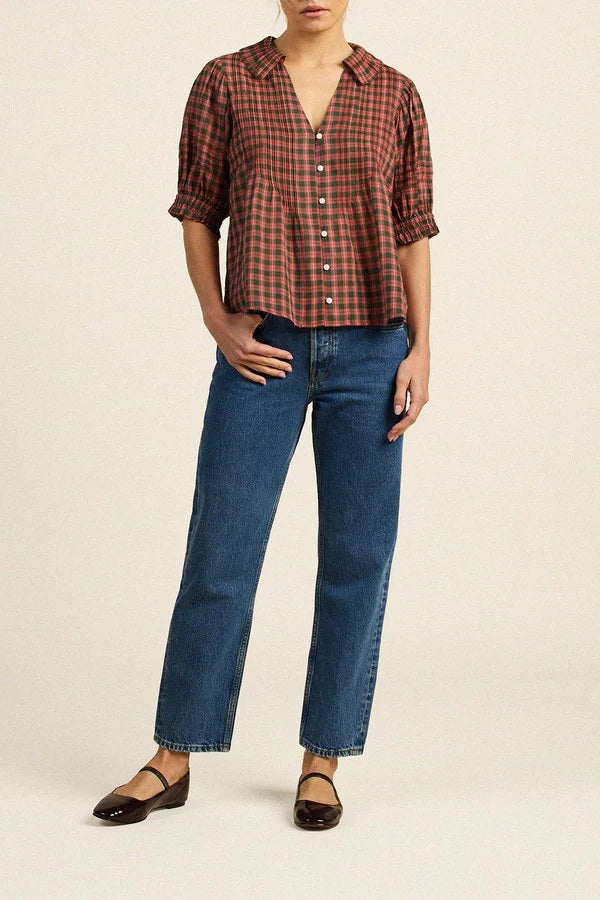 trovata amelie blouse maple check