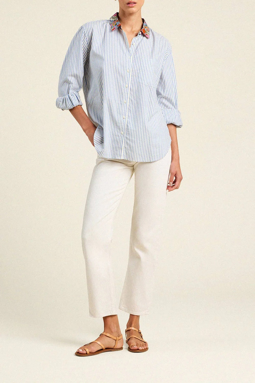 trovata blake oversized shirt seaside stripe