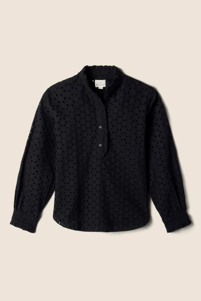 trovata breezy blouse black eyelet 