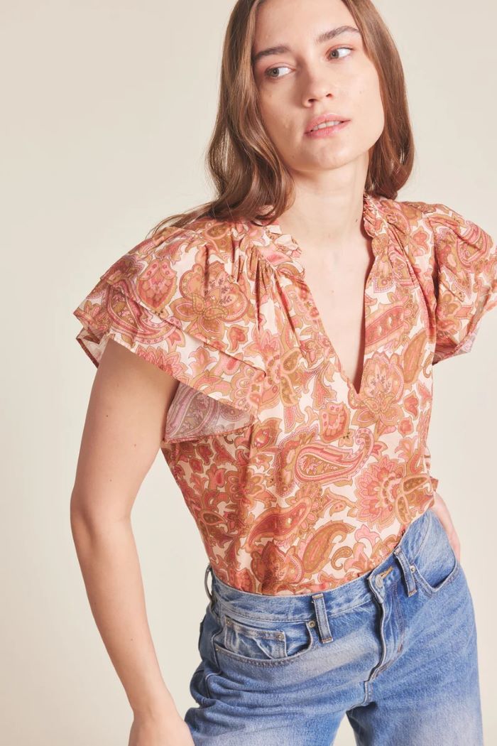 trovata clover blouse autumn paisley
