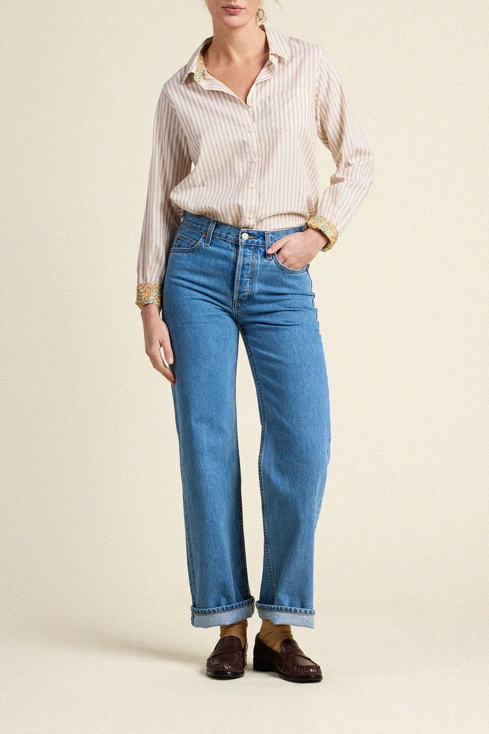 trovata gracie shirt carmel stripe