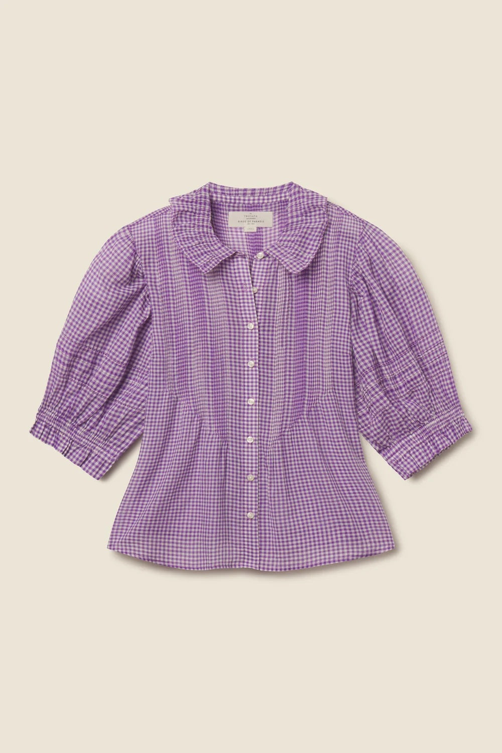 trovata jess blouse lilac gingham
