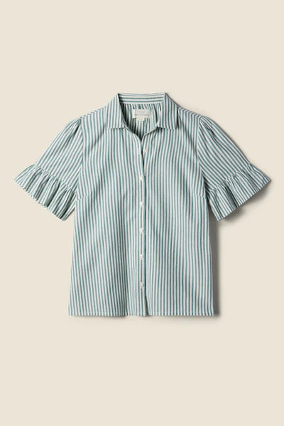 trovata lena blouse green stripe 