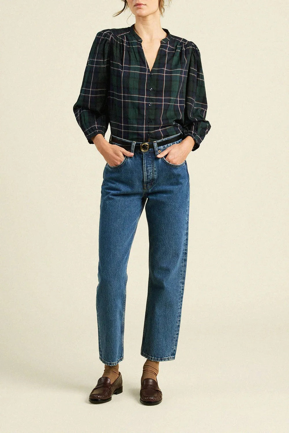 trovata maisey blouse windsor plaid