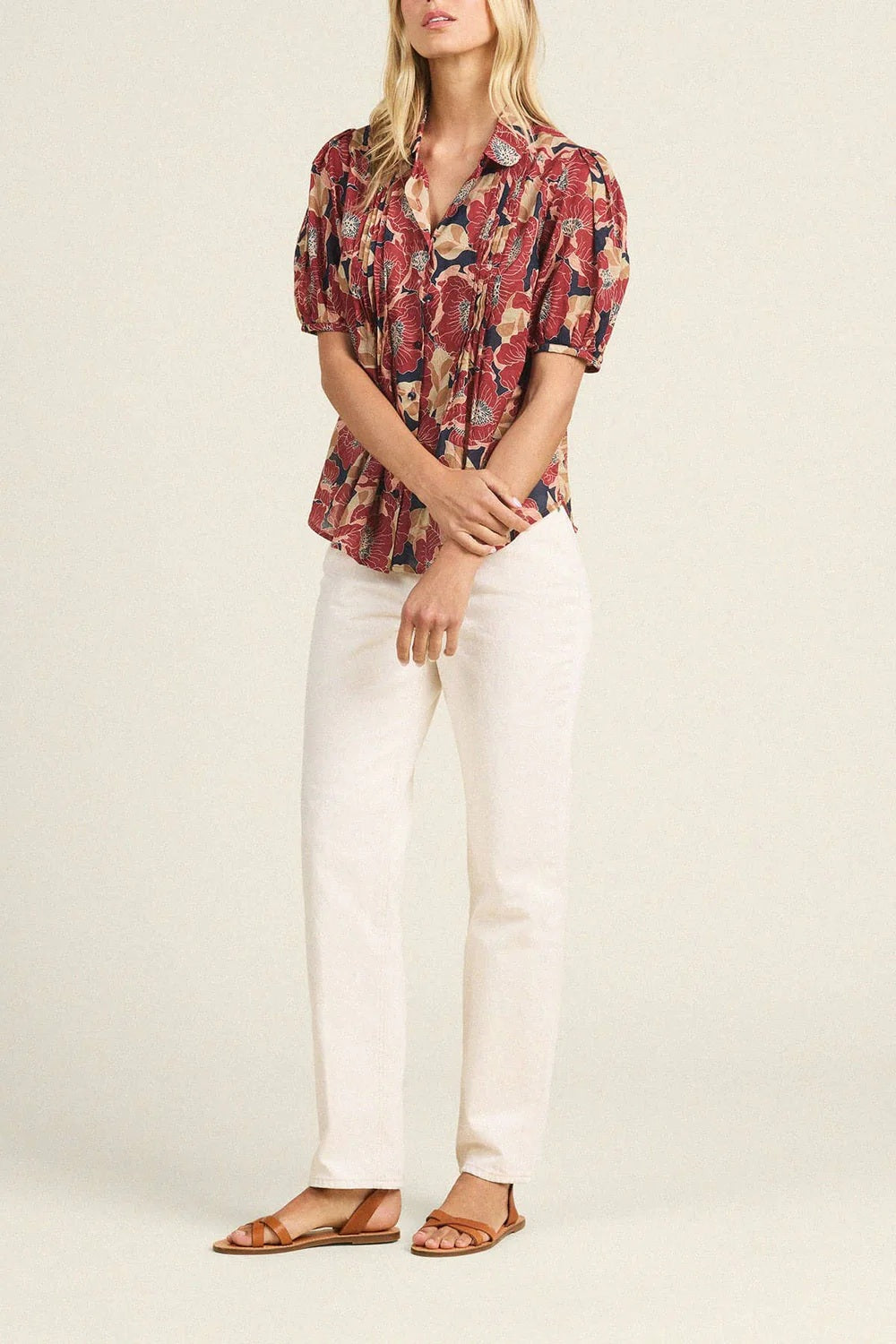 trovata nadine blouse oleander rouge