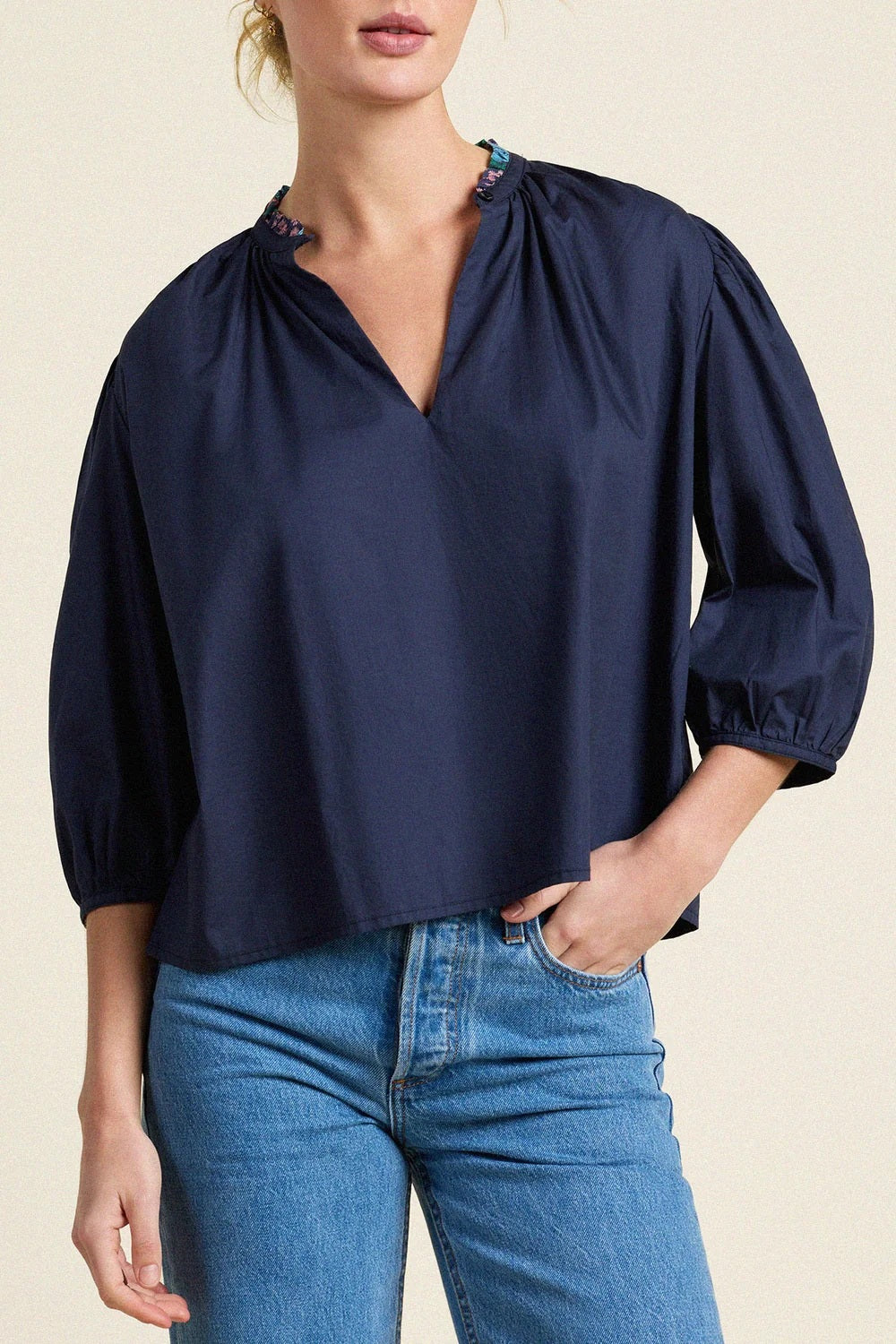 trovata orly blouse navy