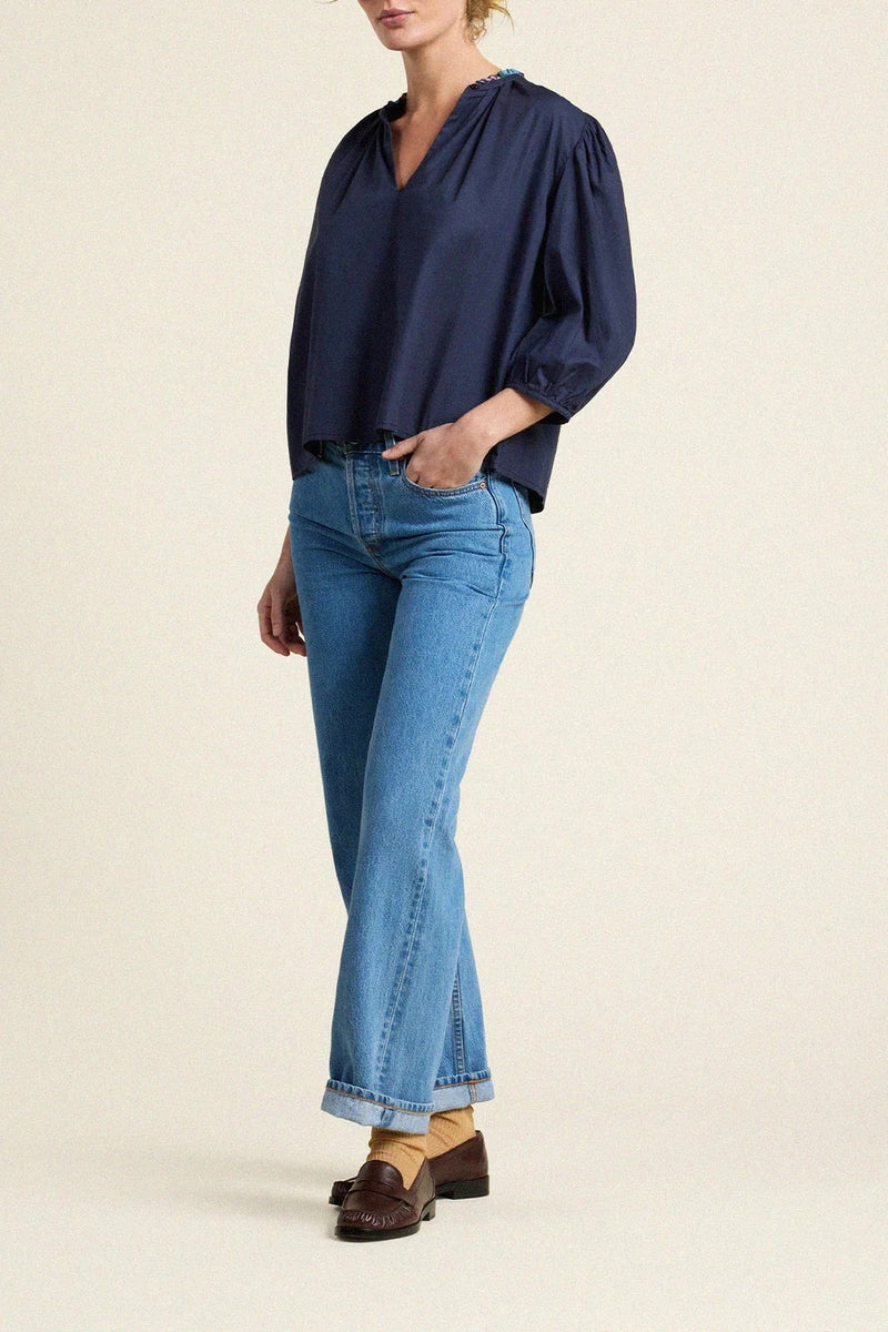 trovata orly blouse navy