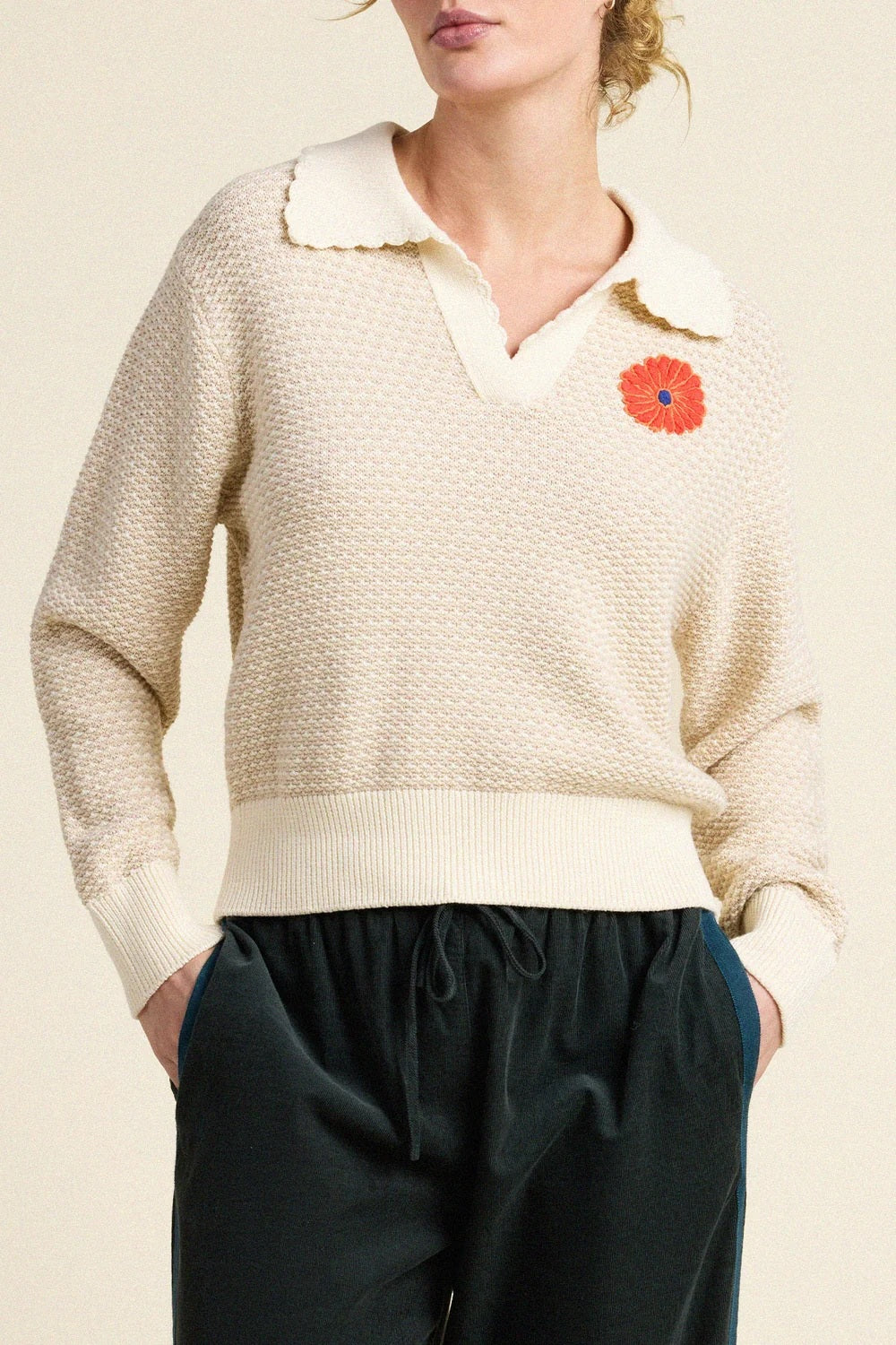 trovata parker polo antique white