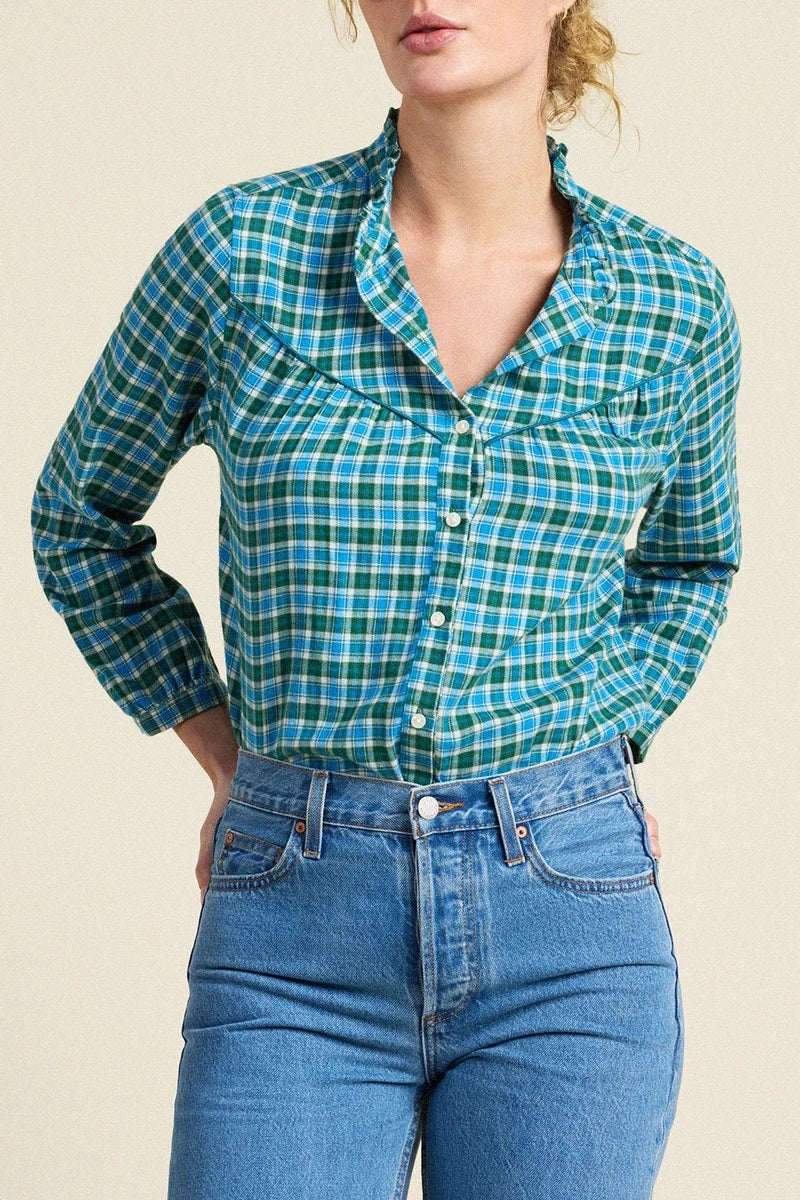 trovata ruth shirt fogline plaid