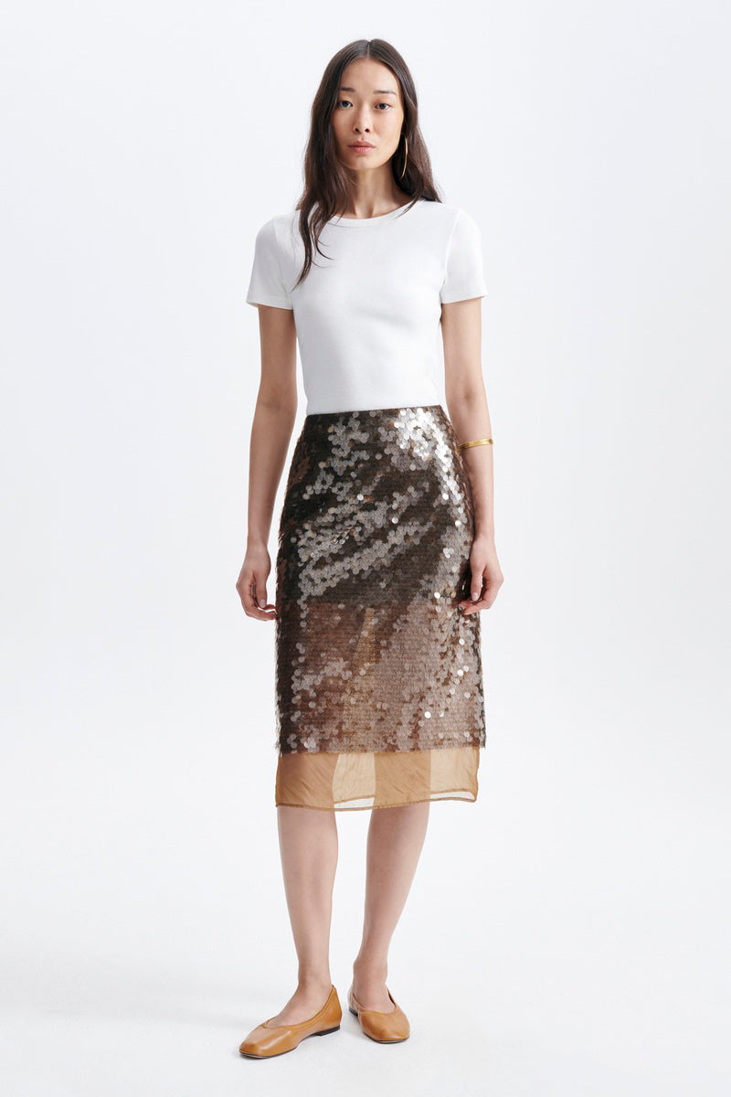 vanessa bruno heasy skirt brass