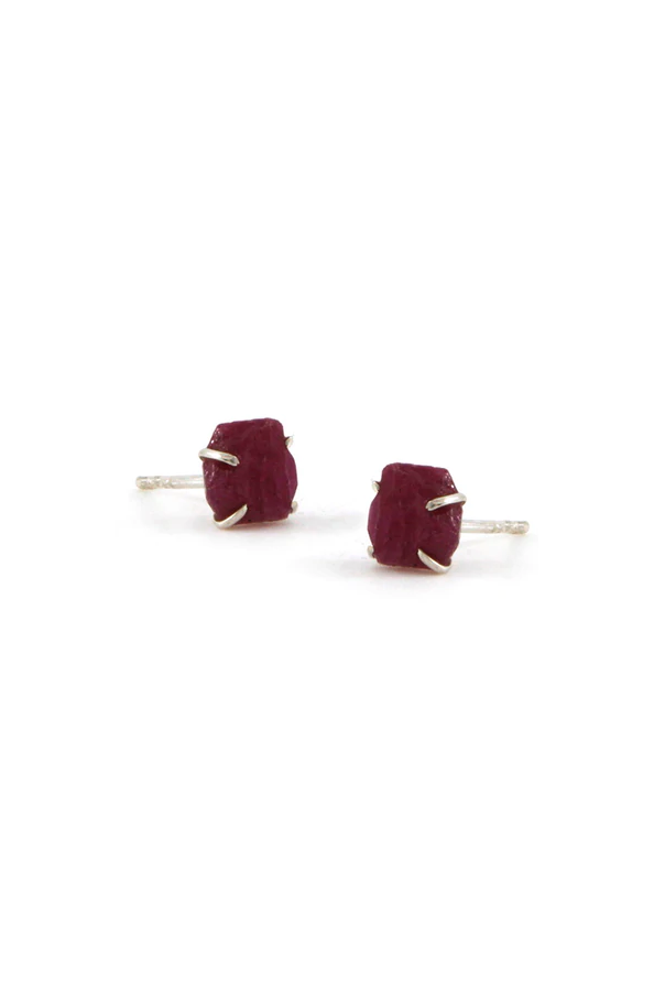 jurate ruby raw stone earrings