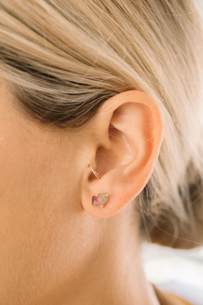 jurate tourmaline raw stone earrings