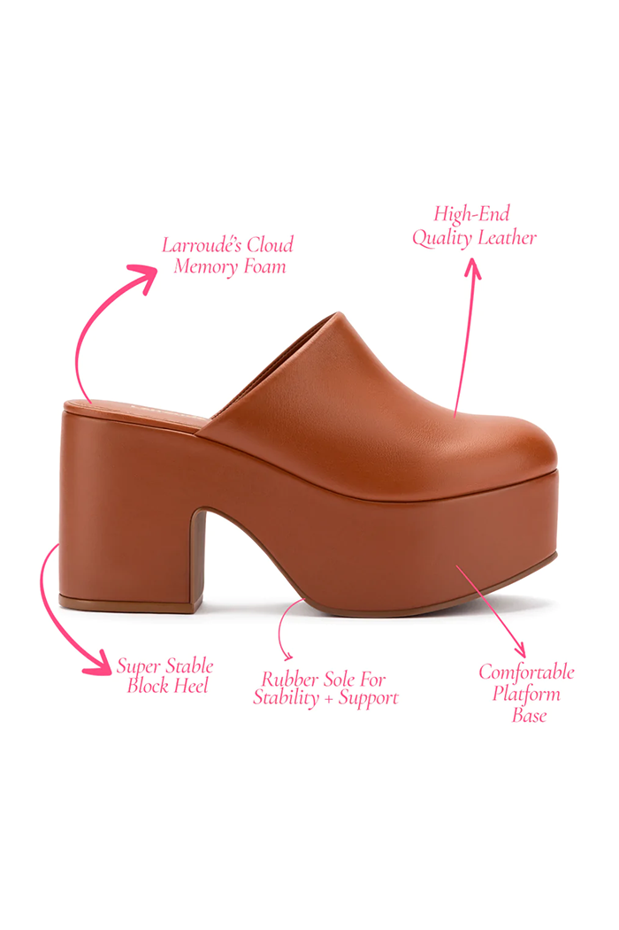 larroude miso clog caramel