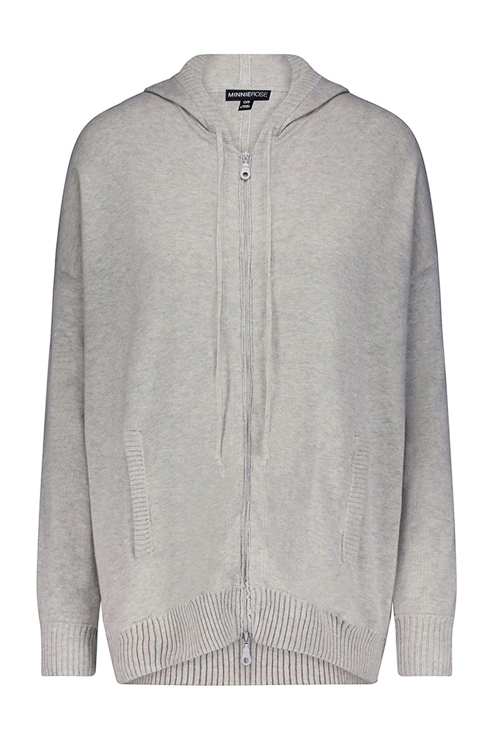 minnie rose oversized hoodie light heather grey