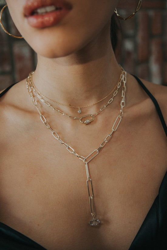 native gem carabiner necklace