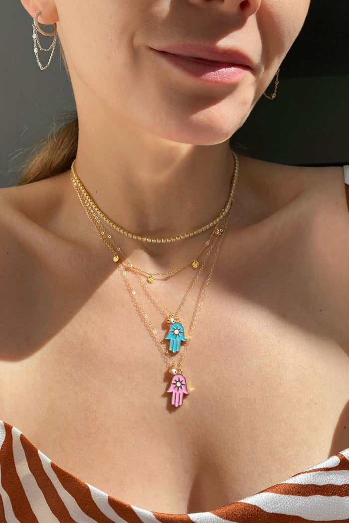 native gem happiness hamsa necklace
