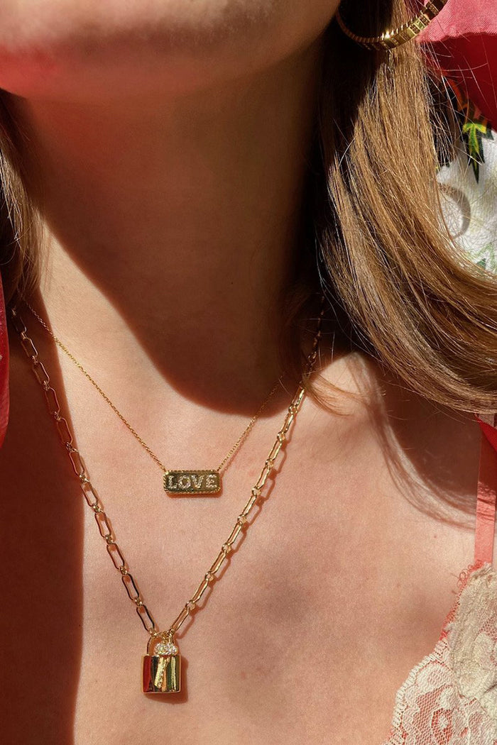 native gem love necklace gold