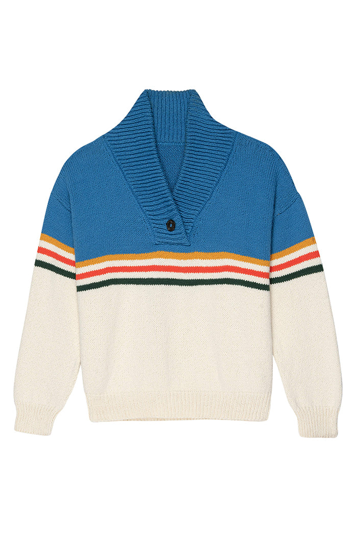 the great the henley pullover sea blue stripe